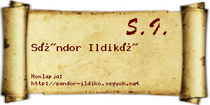 Sándor Ildikó névjegykártya